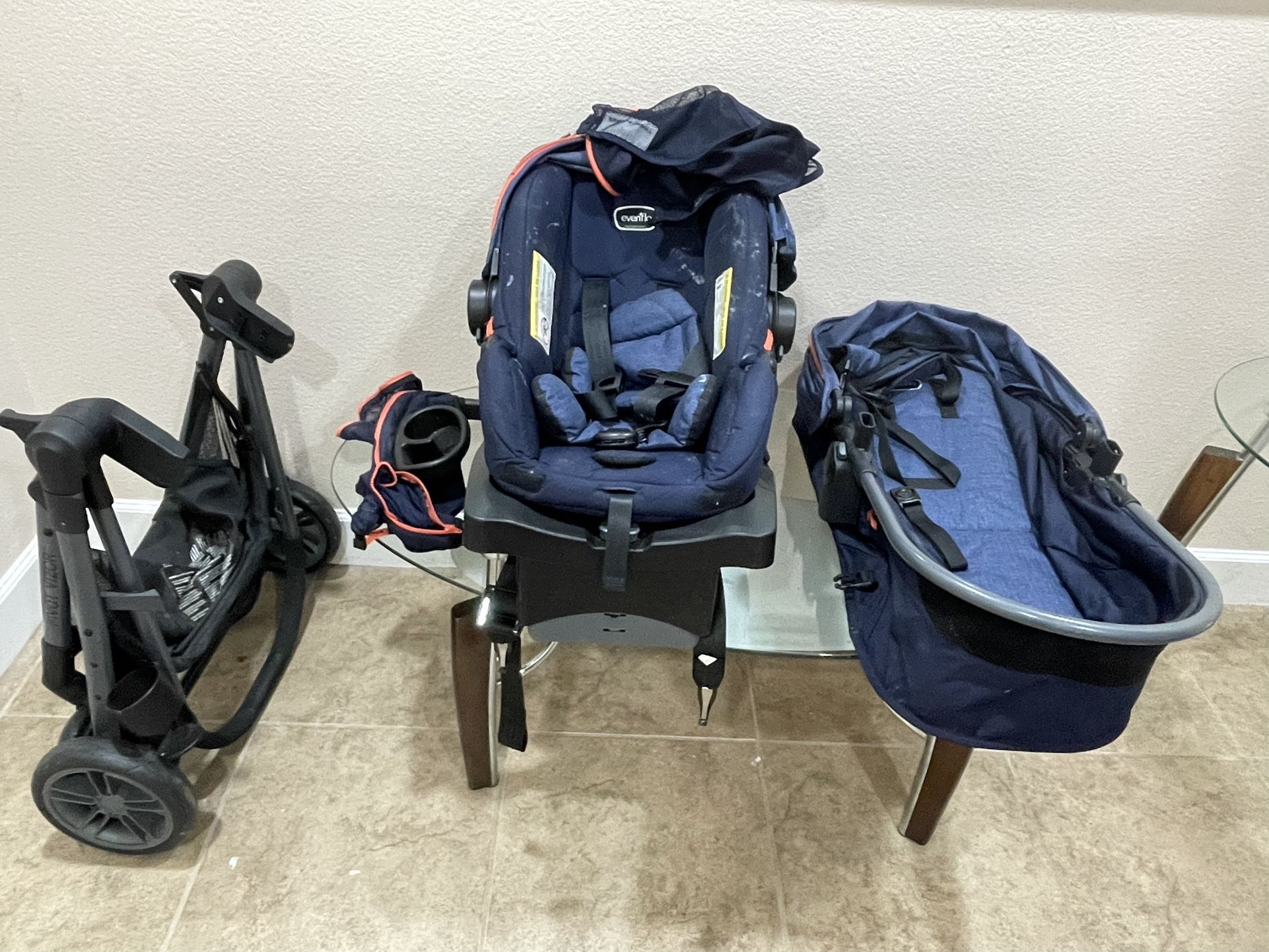 Car Seat, Infant Bassinet And Stroller 