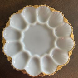 Vintage Anchor Hocking Fire-King Egg Plate  