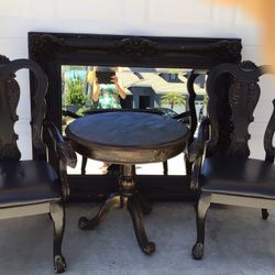 Mirror Table Chairs Set