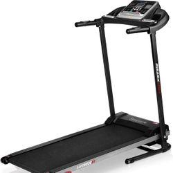 SereneLife Folding Treadmill - Foldable Home Fitness Equipment with LCD for Walking & Running - Cardio Exercise Machine - 4 Incline Levels - 12 Preset