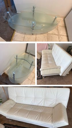 Coffee table and sofa