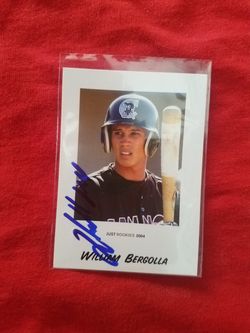 William bergolla just minor autographed baseball card