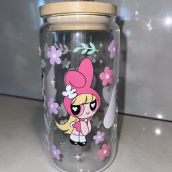 Spring Powerpuff Girls Clear Beer Can Glass Cup
