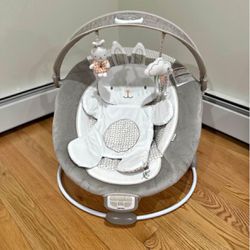 Ingenuity InLighten Baby Bouncer Infant Seat with Light Up -Toy Bar, Vibrations, Tummy Time Pillow & Sounds