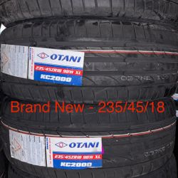 (4) - 235/45/18 Otani KC2000 Tires