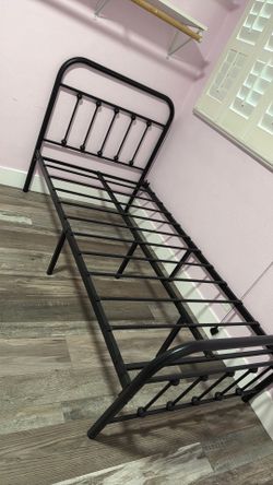 Black Twin metal bed frame