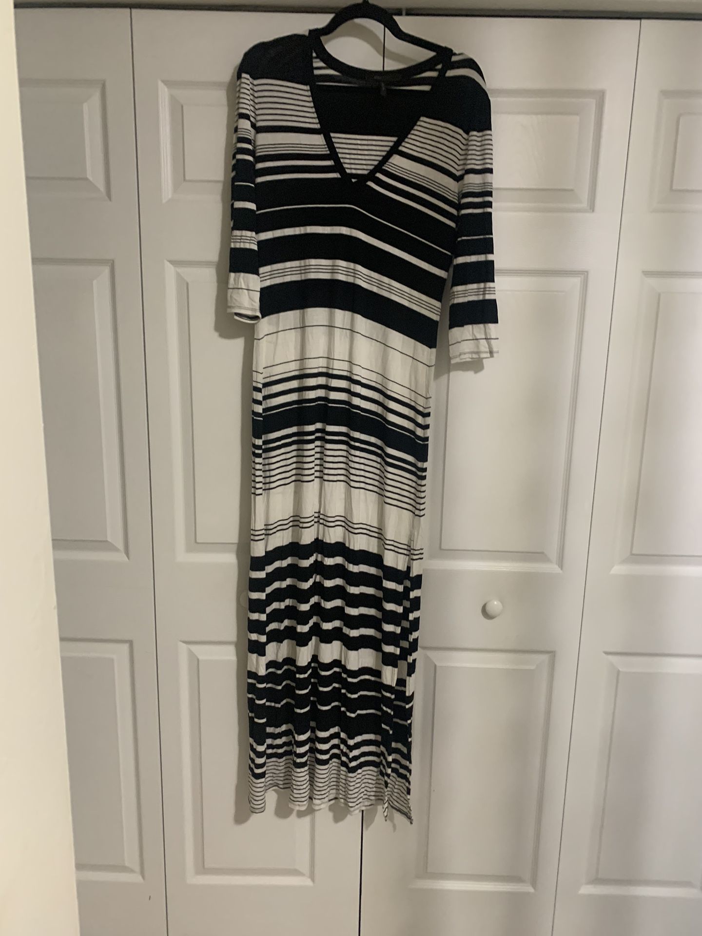 BCBG Black & Off White Maternity Dress