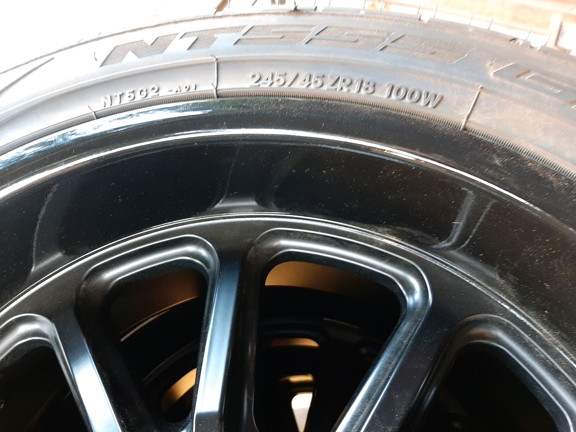 Complete Set/ Brand New Black 18”5x4.75 Wheels + 18” tires; Mounted and Balanced (0 offset
