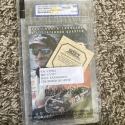 2001 Dale Earnhardt colorized North Carolina statehood quarter is encased and authenticated by WCG