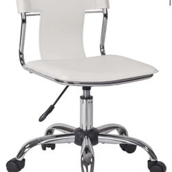 Avenue Six Carina Office Desk Task Chair In White Vinyl