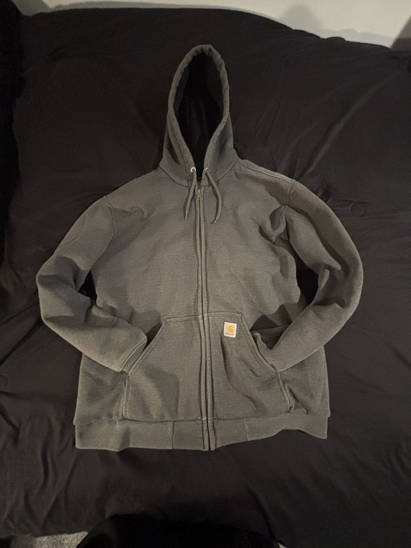 Carhartt Rain Defender Hoodie Men’s Large Gray Full Zip Water-Repellent Workwear