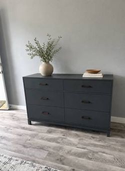 Crate & Barrel Parke Navy Blue 6 Drawer Dresser