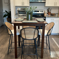 Set of 4 Bar-Height Rattan Stools - $100 OBO