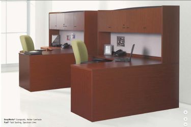 Custom Made L Shaped desk with Highball organizer