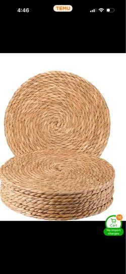 36  Natural Rattan Table Mats - Heat-Resistant Non-Slip Round Placemats, 11.8 Inches Rustic Bohemian Wicker Heat-Resistant Dish Mats for Kitchen & Din