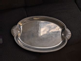 The Wilton Co RWP Vintage Scallop Sea Shell Handles Tray Oval Dish 21"x13.5"