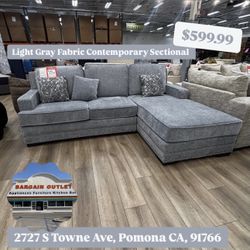 Light Gray Contemporary Sectional 