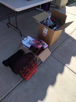 Miscellaneous Stuff: Take All Clothes, Toys, Booster Seats, Easel, Mix Match Items.