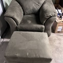 Sage Green Ashley Darcy Chair With Ottoman