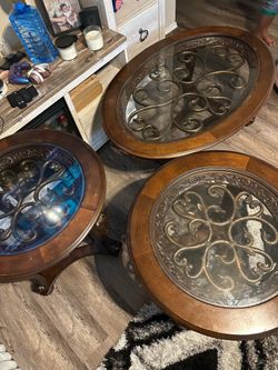 ✨ Elegant 3-Piece Living Room Table Collection ✨