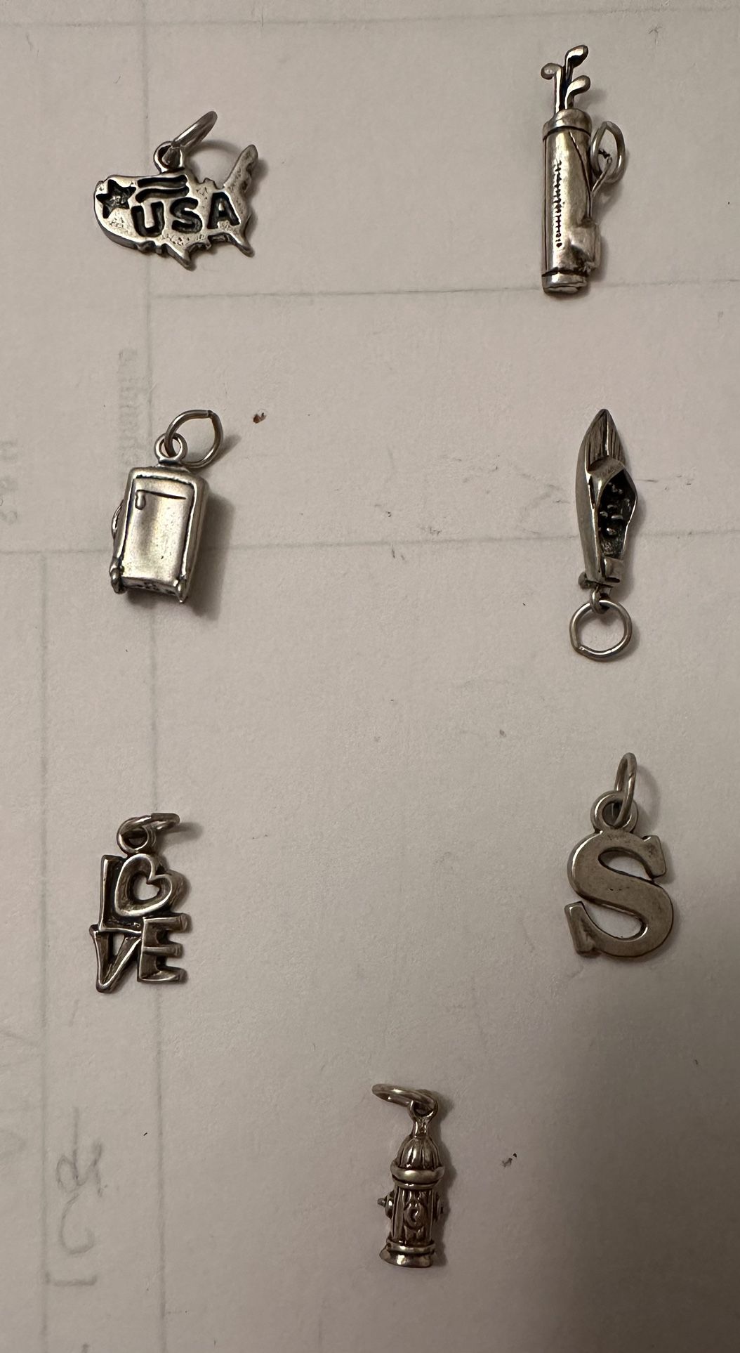 7 Sterling Silver Charms