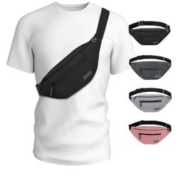 MAXTOP Large Crossbody Fanny Pack with 4-Zipper Pockets,Gifts for Enjoy Sports Festival Workout Traveling Running Casual Hands-Free Wallets Waist Pack