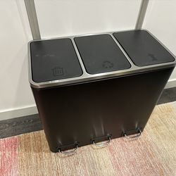 3 Bin Trash Can, Trash + Recycle + Compost