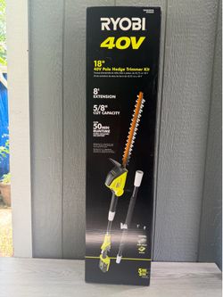 Ryobi 40V 18 in. Cordless Battery Pole Hedge Trimmer with 2.0 Ah Battery and Charger