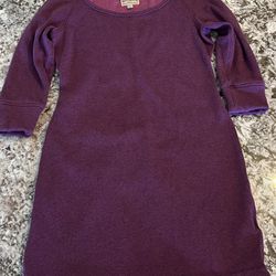S UGG Australia Lirette Fleece Lined 3/4 Sleeve Sweater Dress Purple Cozy Small