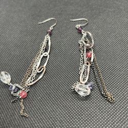 Stylish Silver and Brass Tone Earrings 