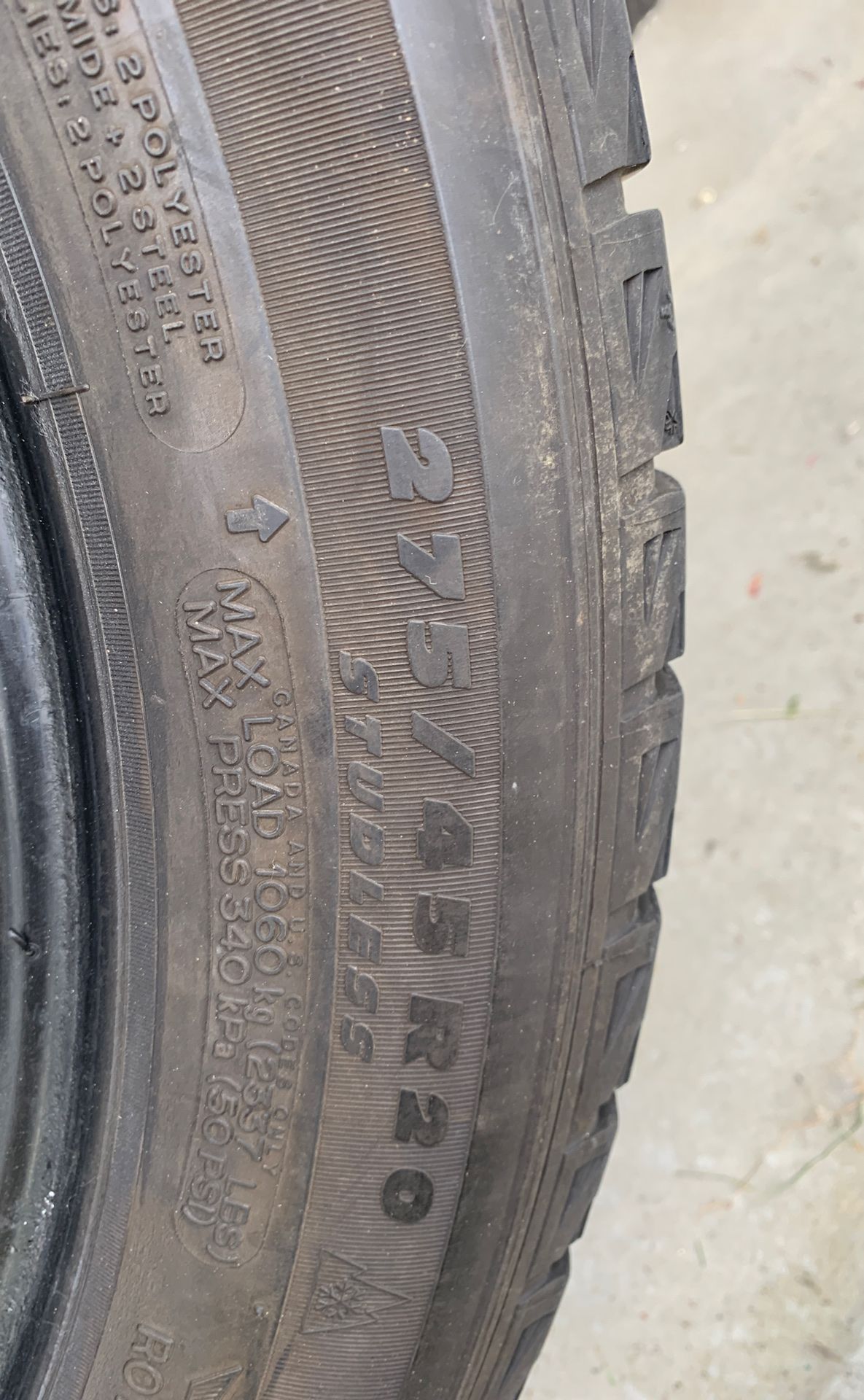Michelin latitude x-ice used 3 tires