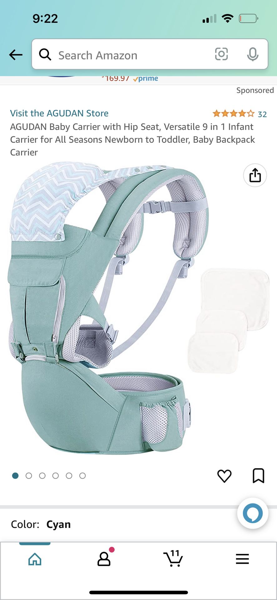 Baby Carrier with hip seat