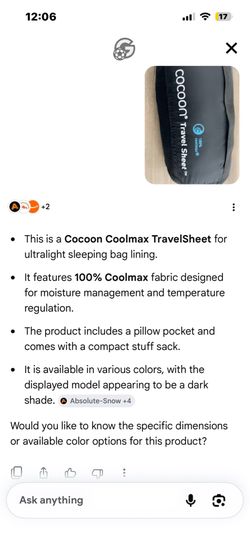 Cocoon Travel Sheet