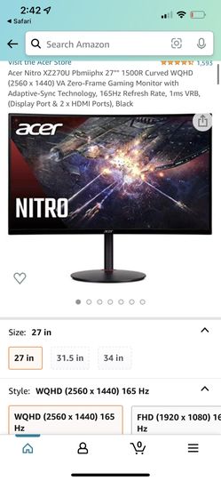 Acer nitro Gaming Monitor