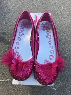 Pink sparkly dress shoes sz 1
