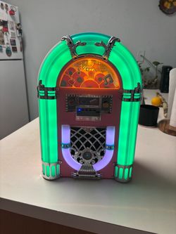 mini juke box pink white