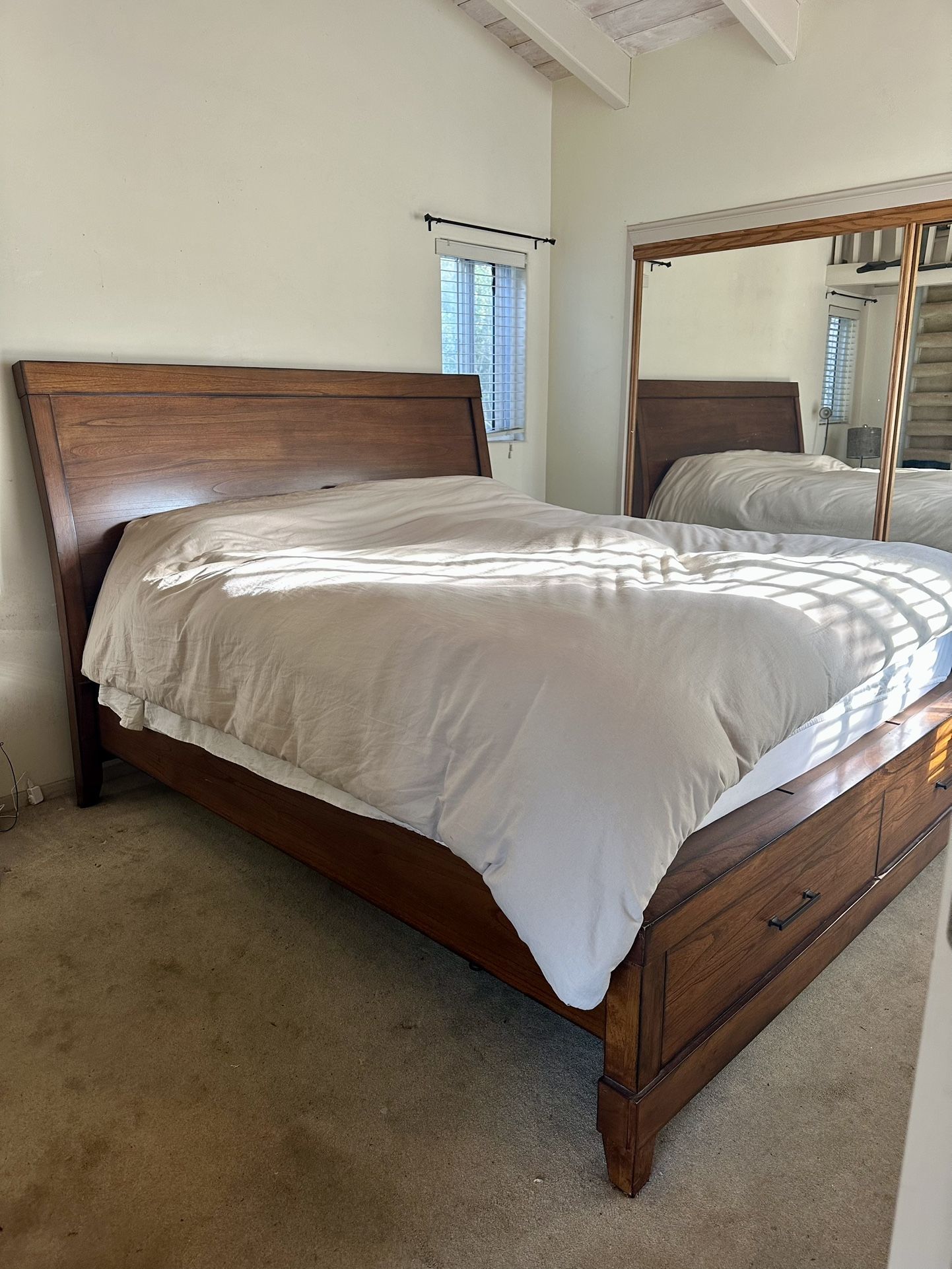Living Spaces Cal King Bed w/ Storage — Excellent Condition