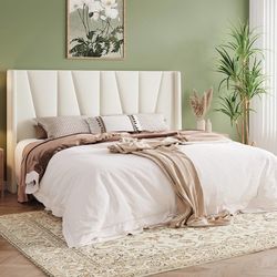C148 $140  King Size Platform Velvet Bed Frame