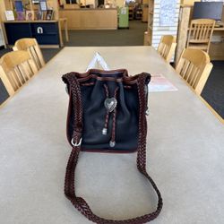 Brighton Black & Brown Leather Bucket Bag