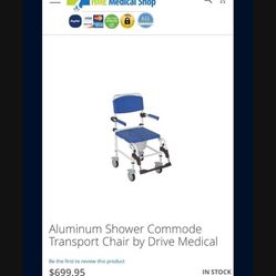 Drive Medical Aluminum Shower Commode Transport Chair — Comfort Meets Mobility!