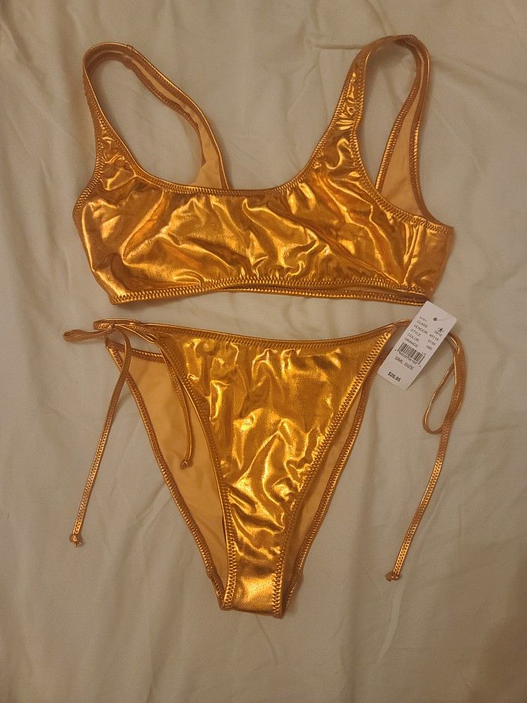 Pac Sun Orange Bikini Set Size Small Top Med. Bottoms NWT