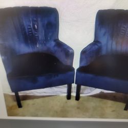 Two Lightweight Dark Microfiber Chairs 