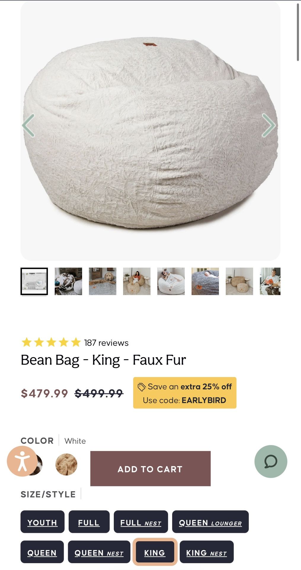 Cordaroys Bean bag -King