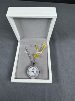 Invicta Mini Angel Lumanova Women’s Necklace Watch w/ Mother of Pearl Dial - 22.5mm, Silver (49931)