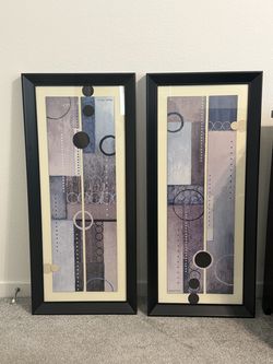 ABSTRACT ART! (2 PIECE) BLACK MATTE FRAMES AND GLASS