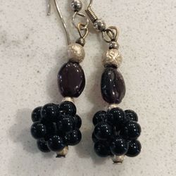 Black Onyx Cluster Earrings