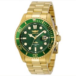 Invicta Pro Diver Gold plated Green Dial