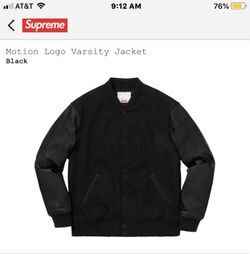 Supreme Motion Logo Varsity Jacket Black Size Small for Sale in