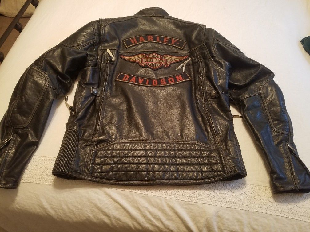 Harley-Davidson Men Detonator Triple Vent Black Leather Jacket