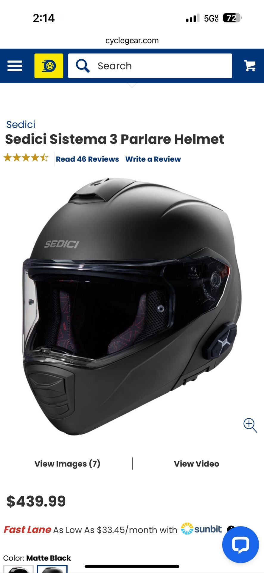 Sedici Systema 3 Parlare Modular Helmet L